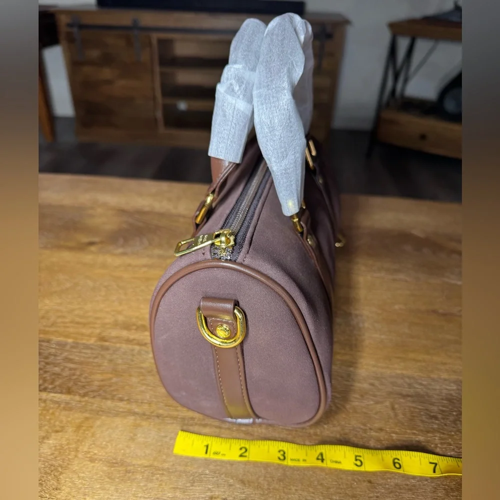 Chocolate Brown Barrel Bag; No Brand. - Picture 2 of 3